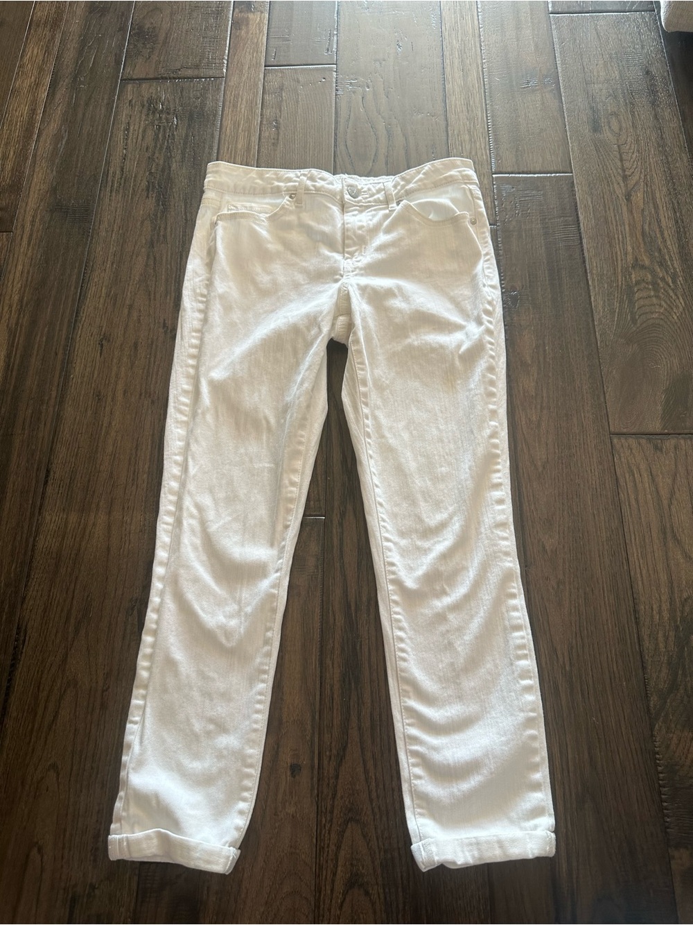 Jessica Simpson White Rolled Crop Skinny Jeans